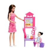 Barbie igralni komplet Učiteljica z lutko in otrokom