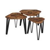 Set od 3 stolica ELDUR, braon/crna