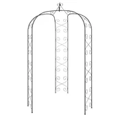 Vidaxl Vrtni obok črn O180x255 cm jeklo