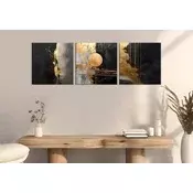 Wallity Dekorativne slike na platnu, 30x30cm, 3 komada, Zlatne boje