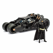 BATMAN Avtomobilček The Dark Knight Batmobile Jada kovinski z odpirajočim kokpitom in figurica Batmana dolžina 20,5 cm 1:24