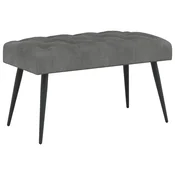 vidaXL Klop s gumbnim oblazinjenjem Temno siva 80 x 40 x 46 cm Žamet