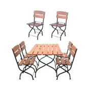 eoshop Leseni vrtni set WEEKEND 4: miza + 6 zložljivih stolov