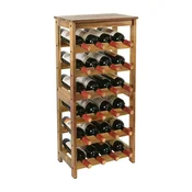 Northix Stojalo za vino iz akacijevega lesa za 24 steklenic
