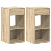 Vidaxl Nočne omarice s predalom 2 kosa sonoma hrast 35x34x66,5 cm