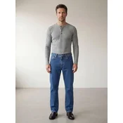 ARMIE Majica The Peter Slim-Fit Henley Ribbed Shirt svetlo siva