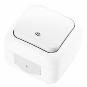 Panasonic Stikalo PALMIYE nadometno križno IP54 belo