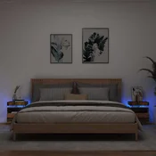 Vidaxl vidaXL Nočne omarice z LED lučkami, komplet 2 kosov, starinski les