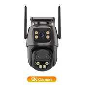 KJB Zunanja Wi-Fi kamera PTZ 9 MP 6K s tremi objektivi in dvojnim prikazom 9 MP 6K, brez kartice, vtič EU