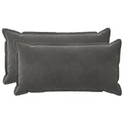 vidaXL Prevleka za blazino 2 pcs HOUTEN Temno siva 40 x 70 cm Žamet