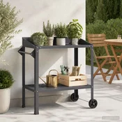 vidaXL Miza za sajenje na kolesih 96 x 50 x 89 cm Mlinjeni jeklo Črna