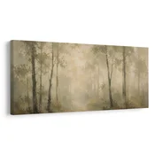 Slika tihi gozd v jutranji meglici - 120x60