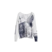 Desigual Pulover siva/antracit/bela