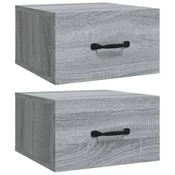Vidaxl Stenska nočna omarica 2 kosa siva sonoma 35x35x20 cm