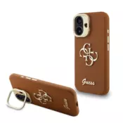 GUESS Cam Stand GUHCP15SPCS4GSW ovitek za iPhone 15 s stojalom - rjav