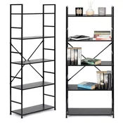 ModernHome loft regal sa 5 polica, crni
