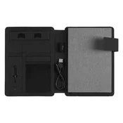 POWER NOTE Portfolio sa notesom A5 i pomocnom baterijom, 5.000 mAh Crno-sivi