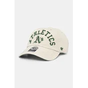 Bombažna bejzbolska kapa 47 brand MLB Oakland Athletics bež barva, B-CLBFB18GWS-Y0
