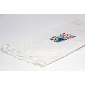 Velikonočni prtiček z dvojno čipko in ornamentom 40 cm x 57 cm