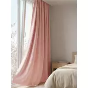 Sinsay - Velur zavesa na trakama sa utisnutim uzorkom - pastelno roze