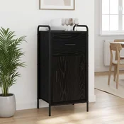vidaXL Strani šal Črni hrast 97 x 33 x 81 cm Inženirski les