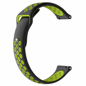 BStrap Huawei Watch GT2 42mm Silicone Sport pašček, Black/Green