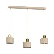 Luster na sajli PARKLA 3xE27/15W/230V bež/zlatna