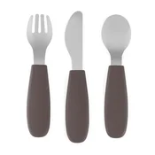 PETITE&MARS Komplet pribora iz nerjavečega jekla Take&Match Bitter Cocoa 12m+