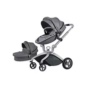 HOT MOM KOLICA DARK GREY 2U1 (sportsko sediste+korpa)
