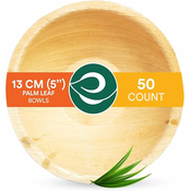 ECO SOUL 13 cm okrogli krožniki iz palmovih listov 230 ml (bio razgradljivi) – Pakiranje 50 kos