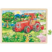 Goki puzzle traktor - Green