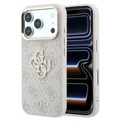 Guess PU 4G Strass kovinski logotip zadnji ovitek za iPhone 18 Pro, roza