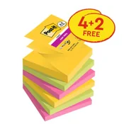 Samolepilni listki Post-it v obliki črke Z, 76 mm x 76 mm, 90 listkov na listek, Carnival, 6 listkov v paketu