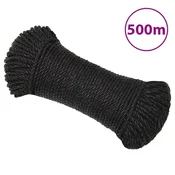 Vidaxl Delovna vrv črna 8 mm 500 m polipropilen