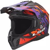 Motokros kaciga LS2 MX708 Fast II Grotesk mat ljubičasto-narančasta