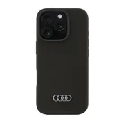 Audi AUDI SILICONE CASE IPHONE 16 PRO 6.3BLACK/BLACK HARDCASE AU-LSRIP16P-Q3/D1-BK