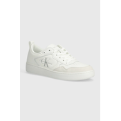 Kožne tenisice Calvin Klein Jeans BASKET CUPSOLE LOW LTH MONO boja: bijela, YM0YM00574