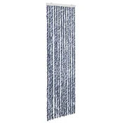 Vidaxl Zavesa proti mrčesu iz šenilje 56x185 cm modra, bela in srebrna