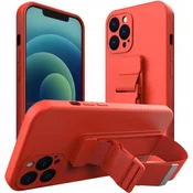 Ovitek Hurtel Rope s etuijem iz gela in vrvico za iPhone 13 Pro Max, rdeč
