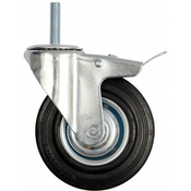 TOYA Vorel zasuka vrtljive črne gumijaste zavore z navojem stebla 125 mm, (21389968)