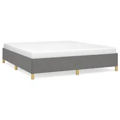 Vidaxl Posteljni okvir z vzmetmi temno siv 160x200 cm blago
