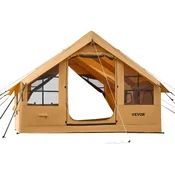 VEVOR Napihljiv kamp šotor za 5-8 oseb 4x3x22 m rumene barve