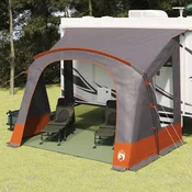 vidaXL Kampirna šotora s streho Siva in oranžna 252 x 245 x 245 cm