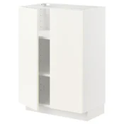 METOD Podni element s policama/2 vrata, bela/Vallstena bela, 60x37 cm