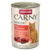 Animonda ANIMONDA Carny Senior mokra mačja hrana z govedino in puranom - 400g, brez soje, brez glutena, brez sladkorja