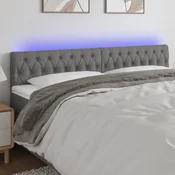 Vidaxl vidaXL Vzglavje postelje z LED diodo temno sivo 180x7x78/88 cm blago
