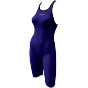 Womens swimwear finis fuse open back kneeskin navy 34