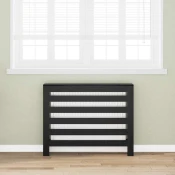 Vidaxl Pokrov radiatorja Črni hrast 104x20x82 cm Inženirski les