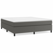 Vidaxl Box spring posteljni okvir siv 180x200 cm umetno usnje