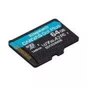 KINGSTON 1TB microSDXC Canvas Go Plus Gen4 200MB/s A2 U3 V30 kartica brez adapterja